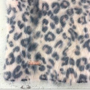 Free people light pink leopard grizzly beanie